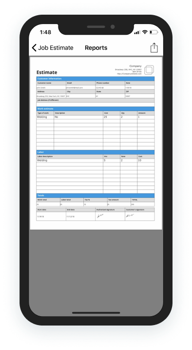 a tablet and a phone with the Snappii Mobile Form‪s‬ application running on them